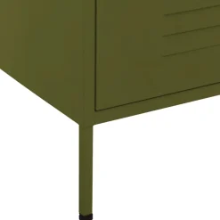 vidaXL Ladekast 80x35x101,5 cm staal olijfgroen