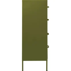 vidaXL Ladekast 80x35x101,5 cm staal olijfgroen