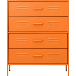 vidaXL Ladekast 80x35x101,5 cm staal oranje