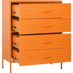 vidaXL Ladekast 80x35x101,5 cm staal oranje