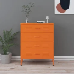 vidaXL Ladekast 80x35x101,5 cm staal oranje