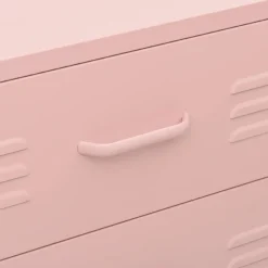 vidaXL Ladekast 80x35x101,5 cm staal roze