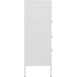 vidaXL Ladekast 80x35x101,5 cm staal wit