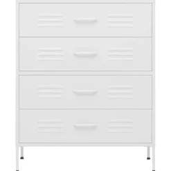 vidaXL Ladekast 80x35x101,5 cm staal wit