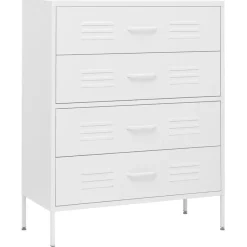 vidaXL Ladekast 80x35x101,5 cm staal wit