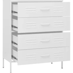 vidaXL Ladekast 80x35x101,5 cm staal wit