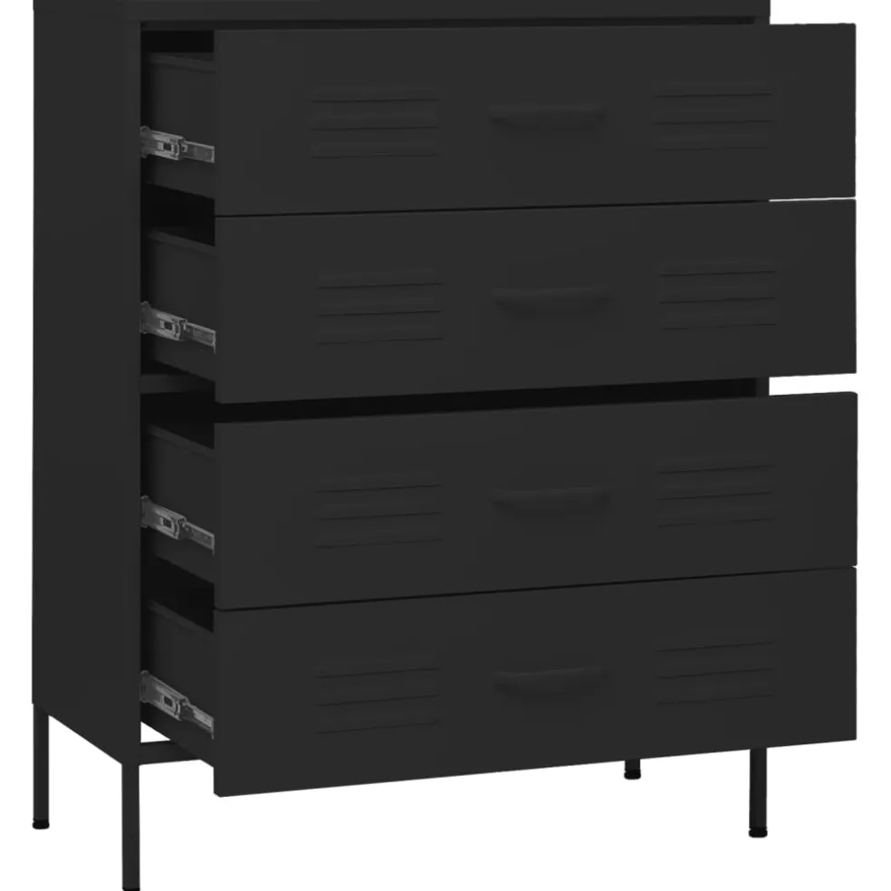 vidaXL Ladekast 80x35x101,5 cm staal zwart