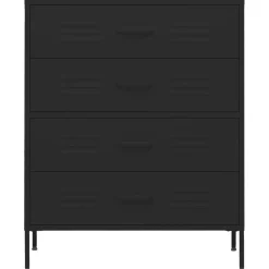 vidaXL Ladekast 80x35x101,5 cm staal zwart