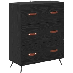 vidaXL Ladekast Zwarte Eik 69,5 x 34 x 90 cm Geconstrueerd hout