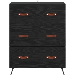 vidaXL Ladekast Zwarte Eik 69,5 x 34 x 90 cm Geconstrueerd hout
