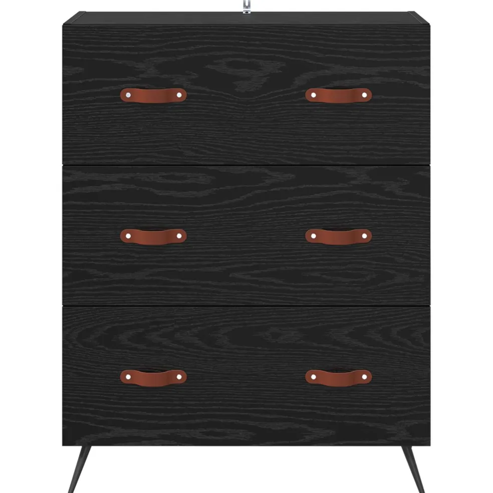 vidaXL Ladekast Zwarte Eik 69,5 x 34 x 90 cm Geconstrueerd hout