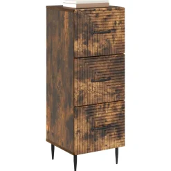 vidaXL Ladenkast Gerookt eiken 33 x 34,5 x 89,5 cm Bewerkt hout