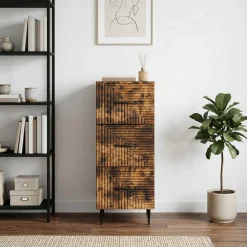 vidaXL Ladenkast Gerookt eiken 33 x 34,5 x 89,5 cm Bewerkt hout