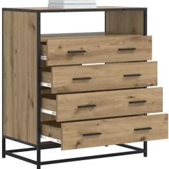 vidaXL Ladenkast 4-Lade Artisanaal eiken 70 x 41 x 83,5 cm