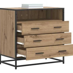 vidaXL Ladenkast 3-Lade Artisanaal eiken 70 x 41 x 70 cm Bewerkt hout