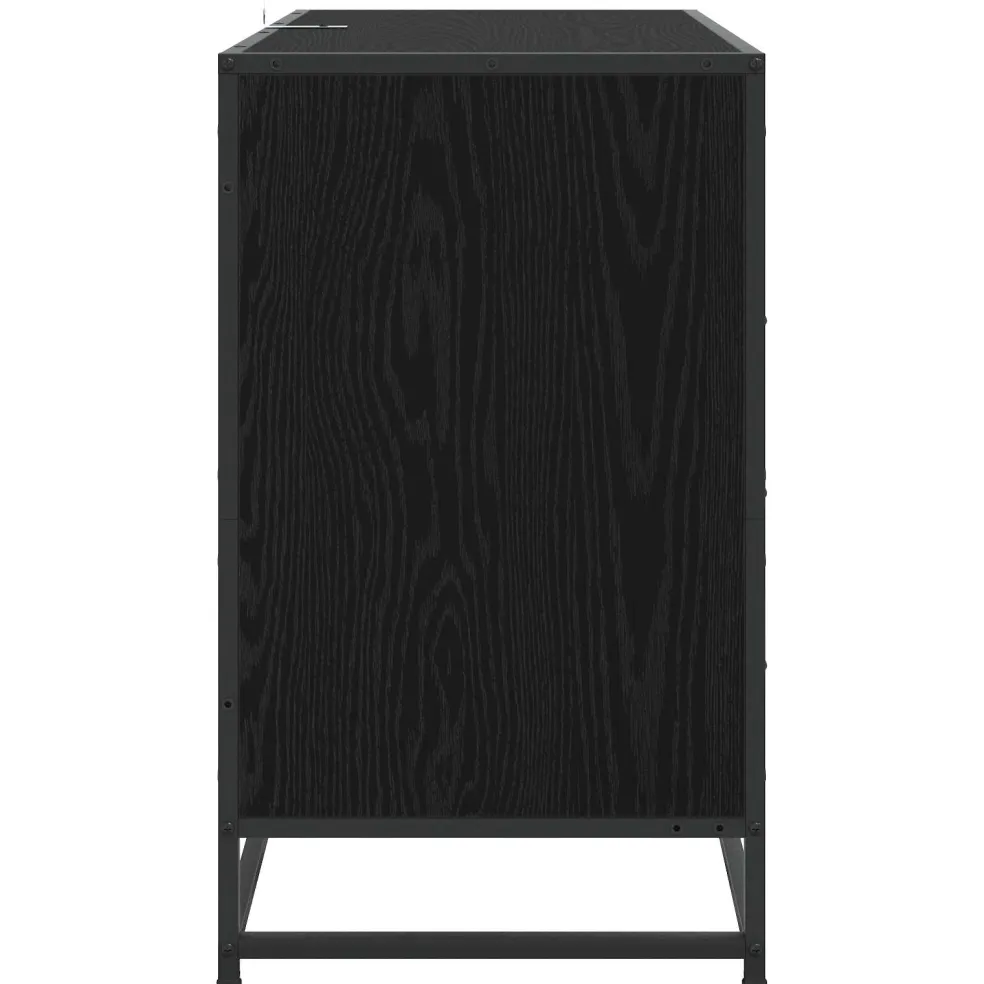 vidaXL Ladenkast 3-Lade Zwart eiken 70 x 41 x 70 cm Bewerkt hout