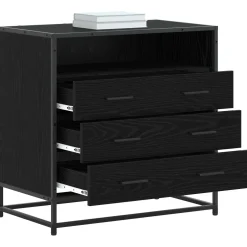 vidaXL Ladenkast 3-Lade Zwart eiken 70 x 41 x 70 cm Bewerkt hout