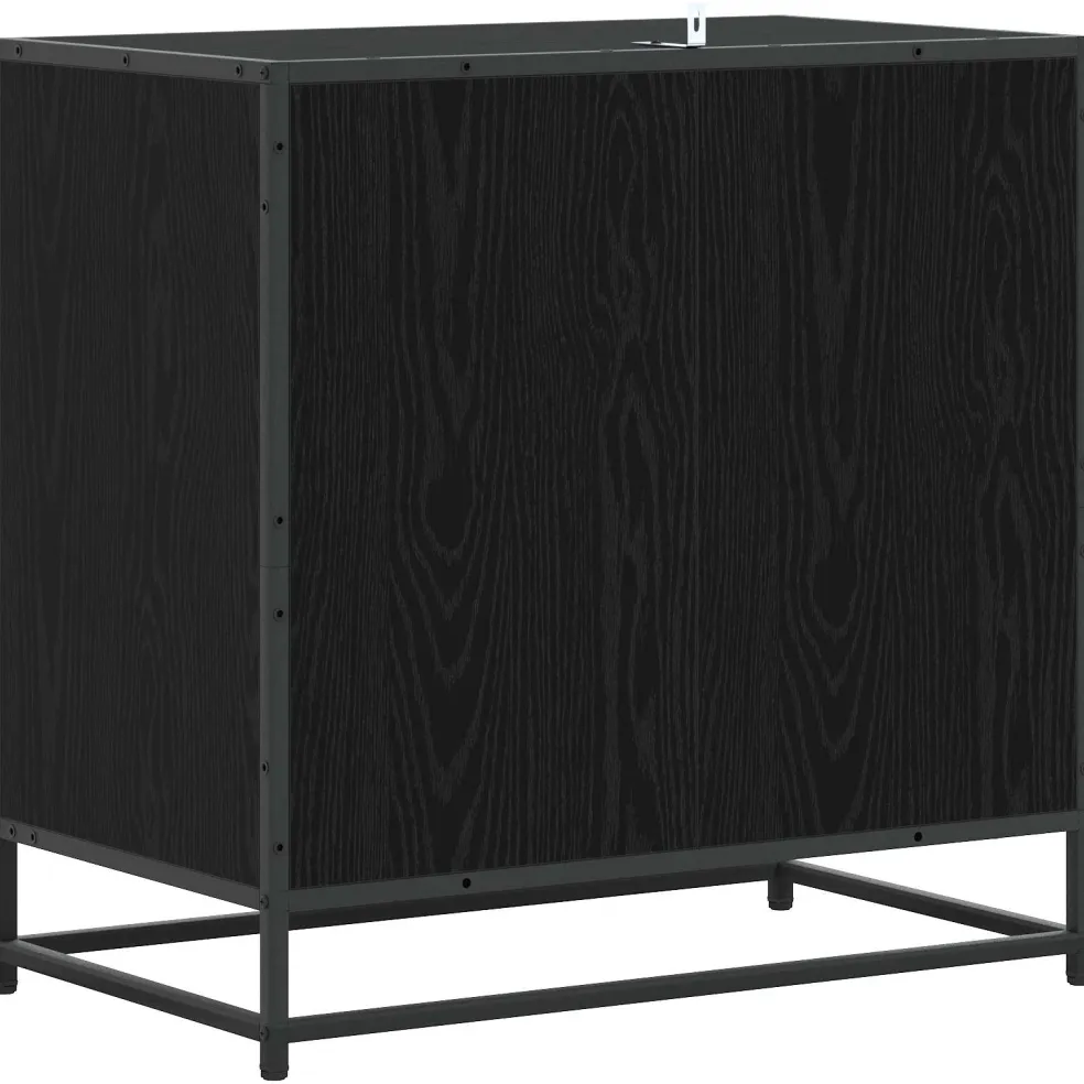 vidaXL Ladenkast 3-Lade Zwart eiken 70 x 41 x 70 cm Bewerkt hout