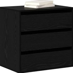 vidaXL Ladenkast 3-Lade Zwart 61 x 41 x 58 cm Bewerkt hout