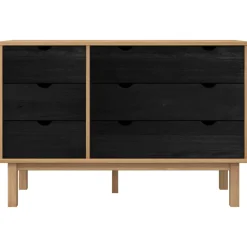 vidaXL Ladenkast OTTA Zwart 111 x 43 x 73,5 cm Massief grenenhout