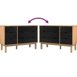 vidaXL Ladenkast OTTA Zwart 111 x 43 x 73,5 cm Massief grenenhout