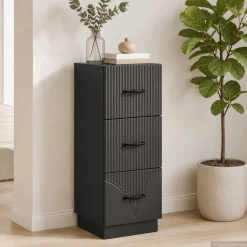 vidaXL Ladenkast 33 x 34,5 x 87 cm Bewerkt hout Zwart