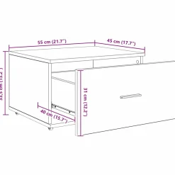 vidaXL Ladenkast 55 x 45 x 31 cm Oudhout