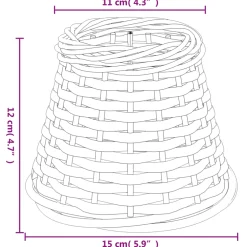 vidaXL Lampenkap Ø15x12 cm wicker bruin