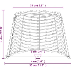 vidaXL Lampenkap Ø30x20 cm wicker wit