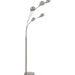 vidaXL Lamp staand 5xE14 200 cm zilverkleurig