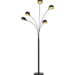 vidaXL Lamp staand 5xE14 200 cm zwart en goud