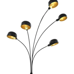 vidaXL Lamp staand 5xE14 200 cm zwart en goud