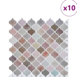 vidaXL Lanturn Tegel 10 st Beige 27 x 27 cm Polyurethaan en PET