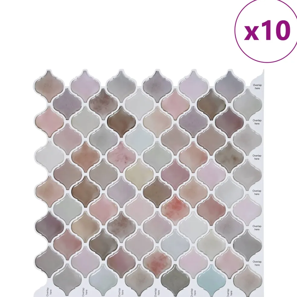 vidaXL Lanturn Tegel 10 st Beige 27 x 27 cm Polyurethaan en PET