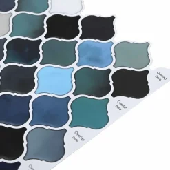 vidaXL Lanturn Tegel 10 st Blauw Groen 27 x 27 cm Polyurethaan en PET