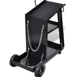 vidaXL Lasgereedschap wagen 3 planken zwart