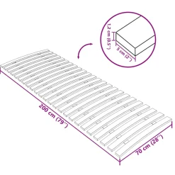 vidaXL Lattenbodem met 24 latten 70x200 cm