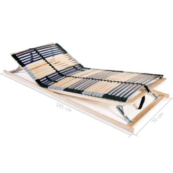 vidaXL Lattenbodems 2 st met 42 latten 7 zones 70x200 cm