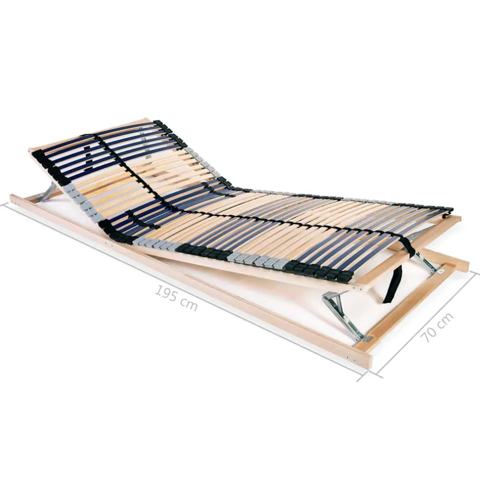 vidaXL Lattenbodems 2 st met 42 latten 7 zones 70x200 cm