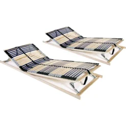 vidaXL Lattenbodems 2 st met 42 latten 7 zones 70x200 cm