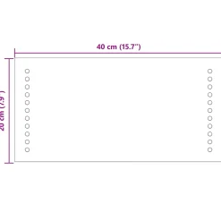 vidaXL LED Badkamer Spiegel Doorzichtig 40 x 20 cm gehard glas