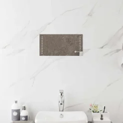 vidaXL LED Badkamer Spiegel Doorzichtig 40 x 20 cm gehard glas