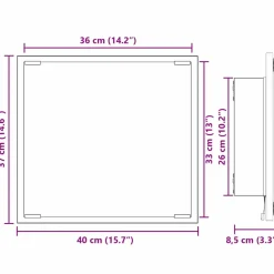 vidaXL LED Badkamer Spiegel Gerookt eiken 40 x 37 x 8.5 cm