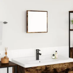 vidaXL LED Badkamer Spiegel Gerookt eiken 40 x 37 x 8.5 cm
