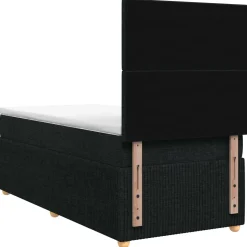vidaXL LED Boxspring Bed met Matras Zwart 80 x 200 cm Stof