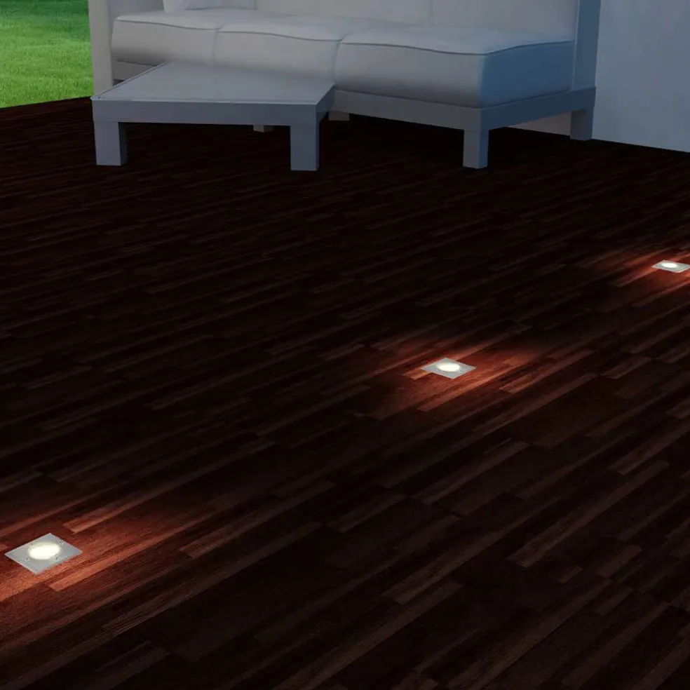 vidaXL LED-Grondspots buiten 3 stuks vierkant