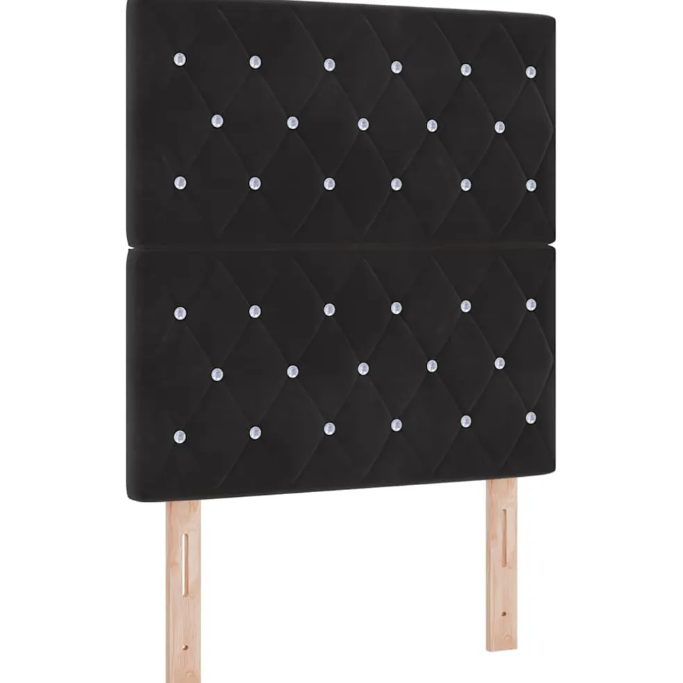 vidaXL LED Hoofdbord met LED-stripverlichting Zwart 80 cm Fluweel