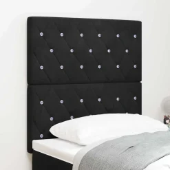 vidaXL LED Hoofdbord met LED-stripverlichting Zwart 80 cm Fluweel