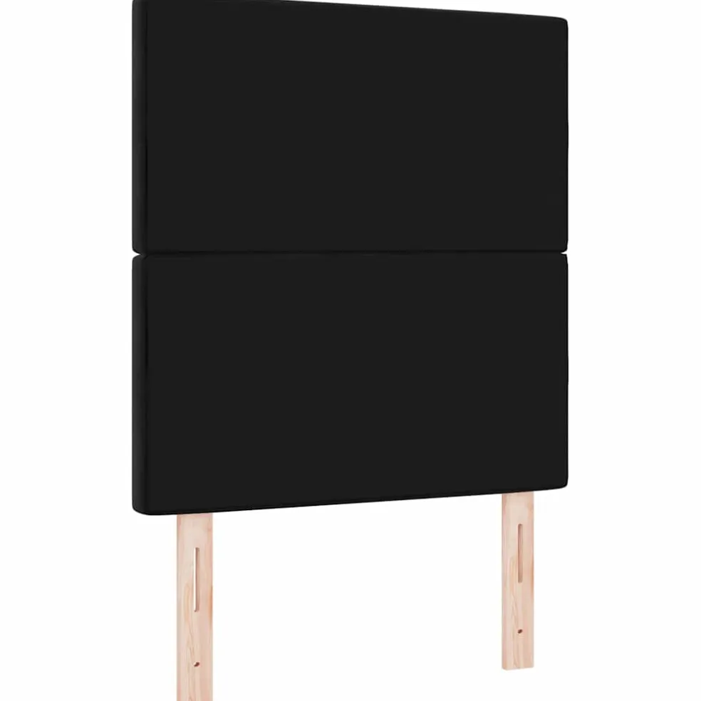 vidaXL LED Hoofdbord met LED-stripverlichting Zwart 80 cm Fluweel