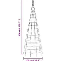 vidaXL LED-kerstboom 550 LEDs kleurrijk 300 cm